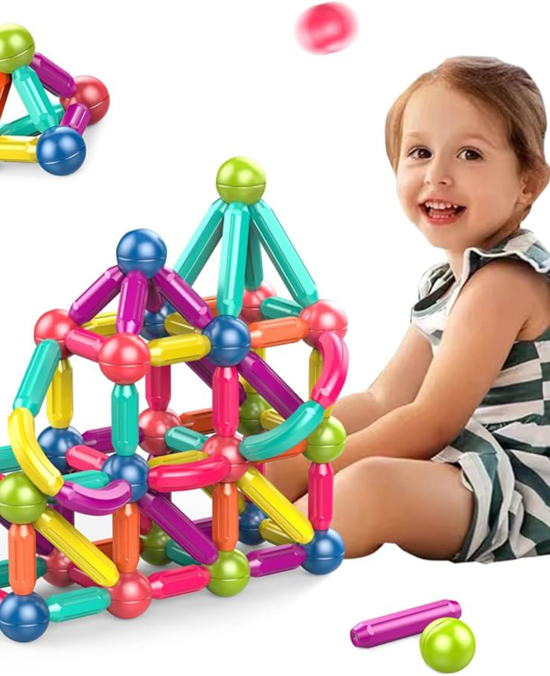 100-Piece Magnetic Building Blocks Set