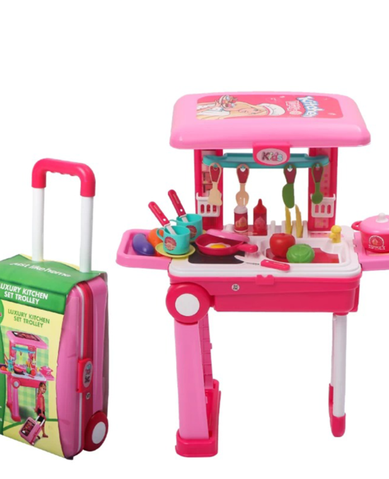 23-Piece Kitchen Suitcase Set on Wheels for Girls