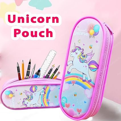 Unicorn Pencil Box With Highlighter, Pencil Box, Astronaut Pencil Box