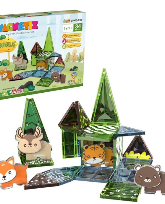 Learning Steps - Magnetix - Jungle Child's First Construction Set, STEAM Educational Toy,