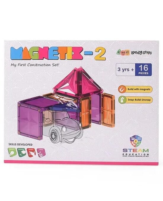 Negi Magnetix -2 16 Pieces for Kids Magnetic Construction Pieces | Isometric Triangles